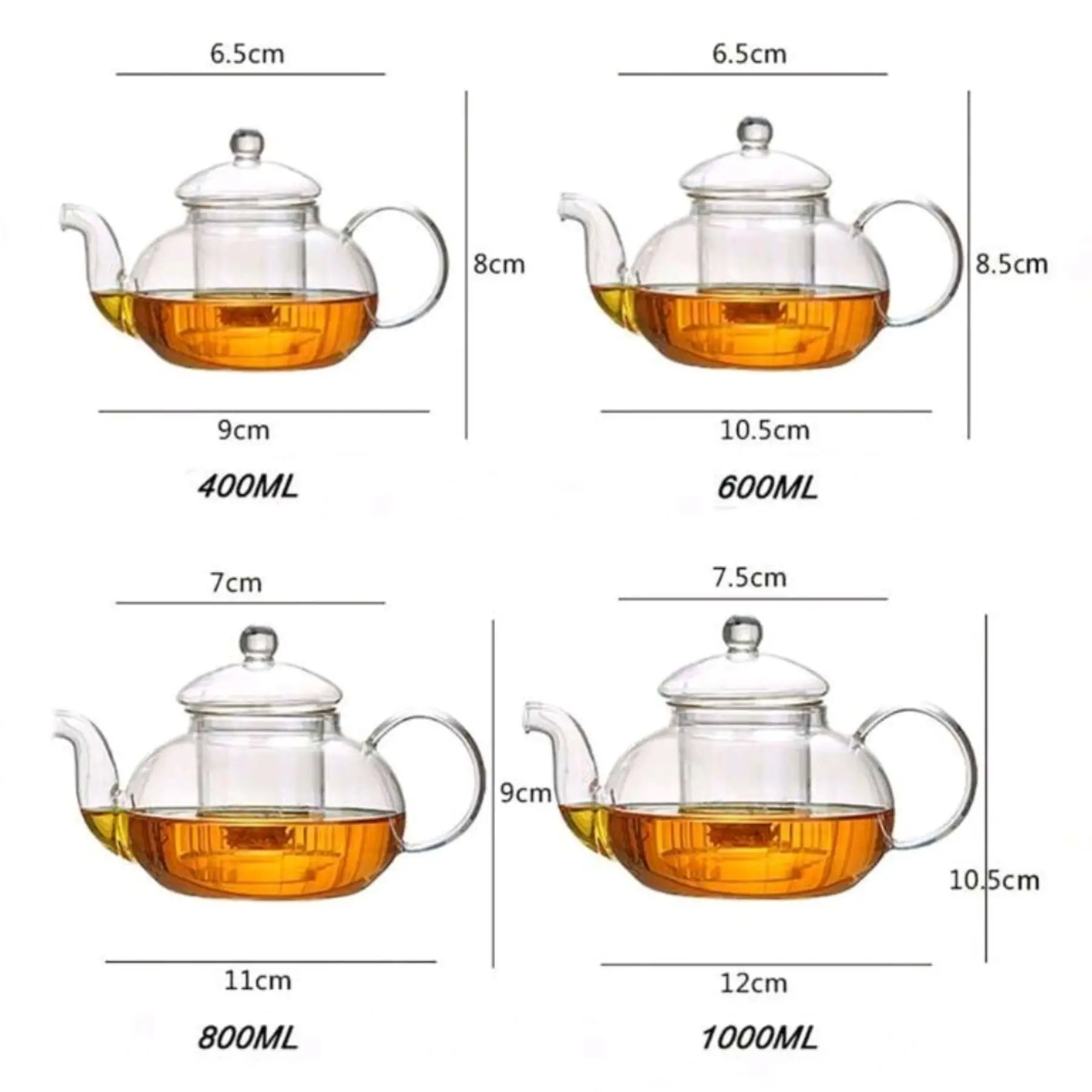 Glass Tea Pot With Infuser 800ml - Image 2