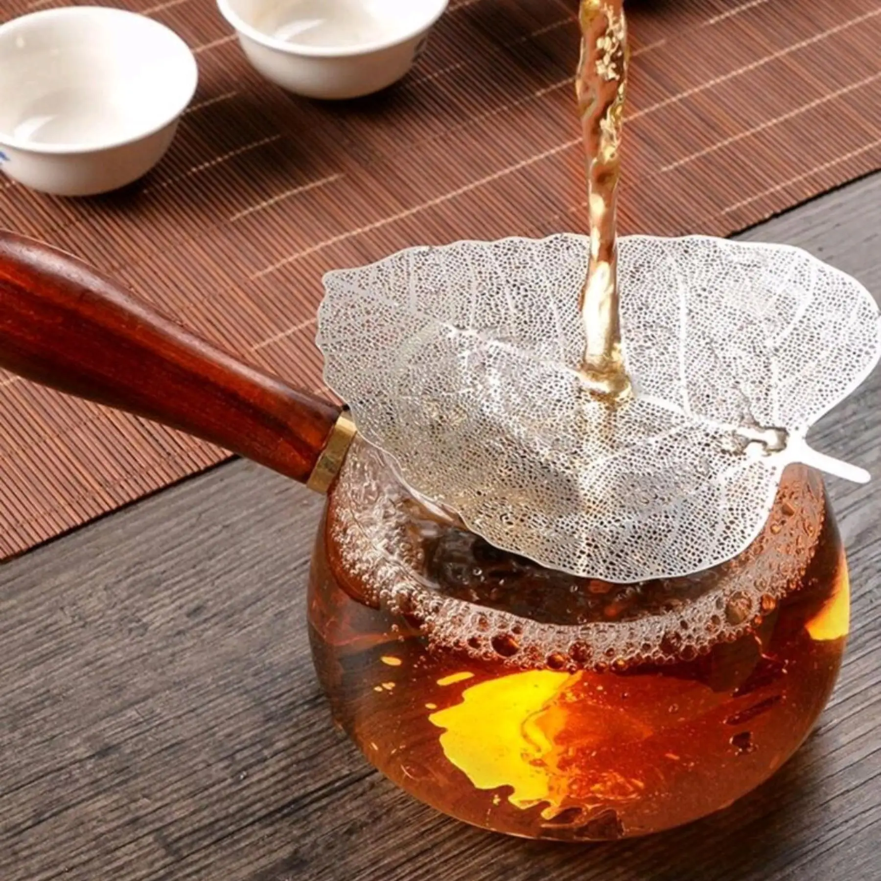 Silver Leaf Tea Strainer